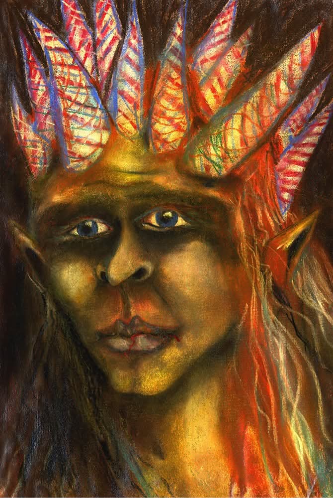 Flame-Crowned Forest Spirit